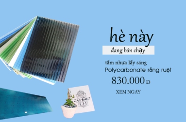 26 kích thước khác nhau tính theo m2 dành cho mái nhà xe và mái hiên nhà khi mua tấm lợp lấy sáng polycarbonate giá rẻ